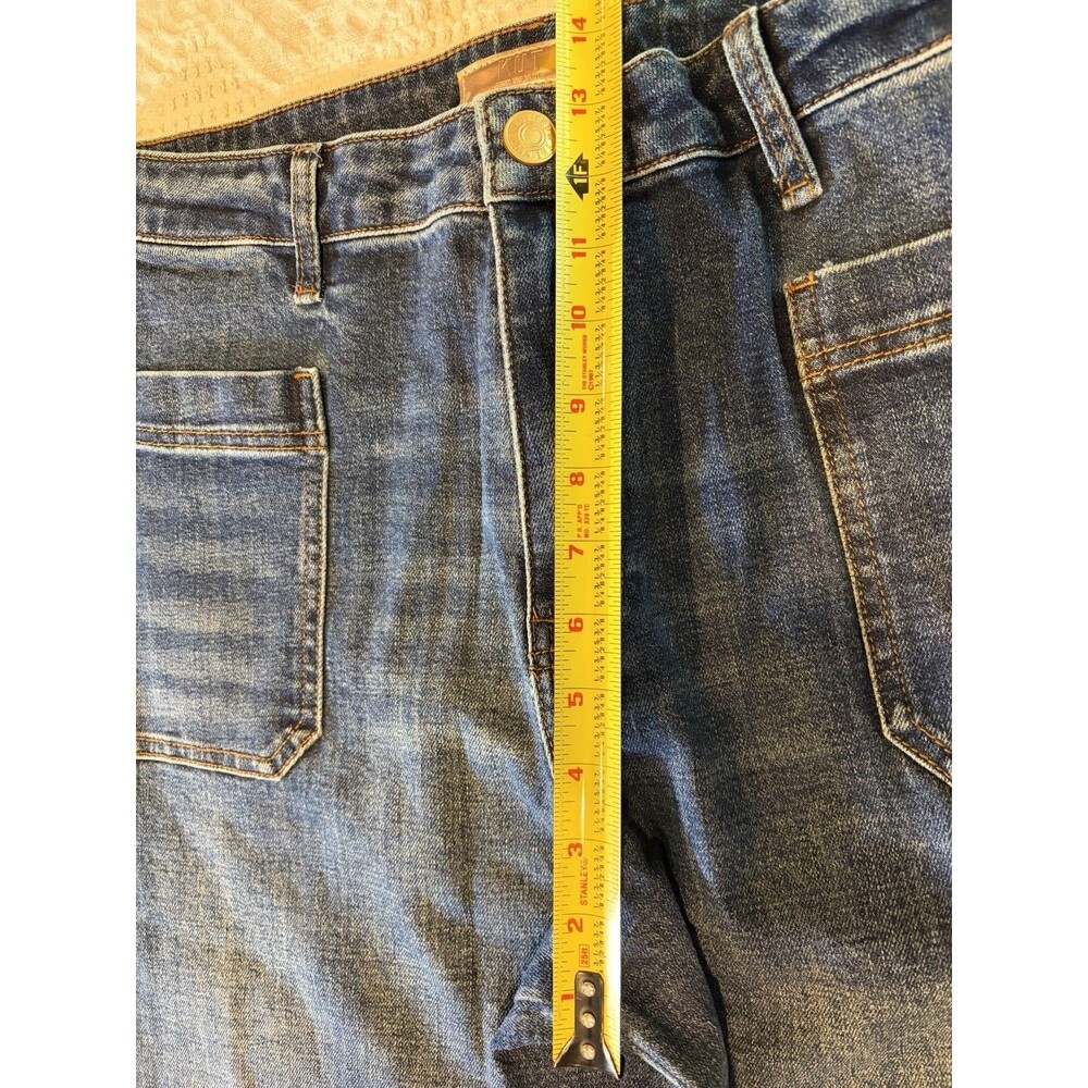 KUT from the Kloth Wide-Leg Jeans Sz 10 Mid Rise Cuffed #festival #rodeo - Picture 7 of 7